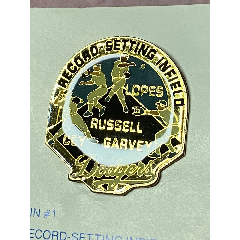 LA Dodgers Unocal 76 Pin 1991 Record Setters Garvey Lopez Cey & Russell Infield